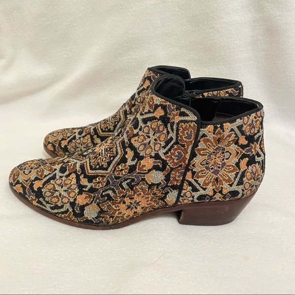 Sam Edelman Women's Petty Ankle Boot Multicolor Tapestry Size 9M Side zip - Picture 5 of 11